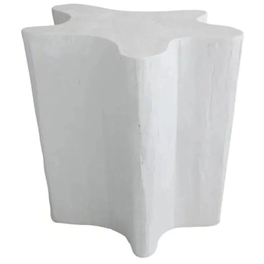 Naka Outdoor Live Edge White Side Table - LOOMLAN - Artesia - Outdoor Side Tables