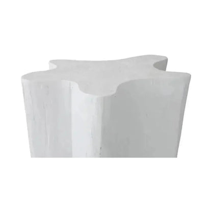 Naka Outdoor Live Edge White Side Table - LOOMLAN - Artesia - Outdoor Side Tables