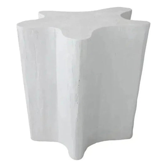 Naka Outdoor Live Edge White Side Table - LOOMLAN - Artesia - Outdoor Side Tables