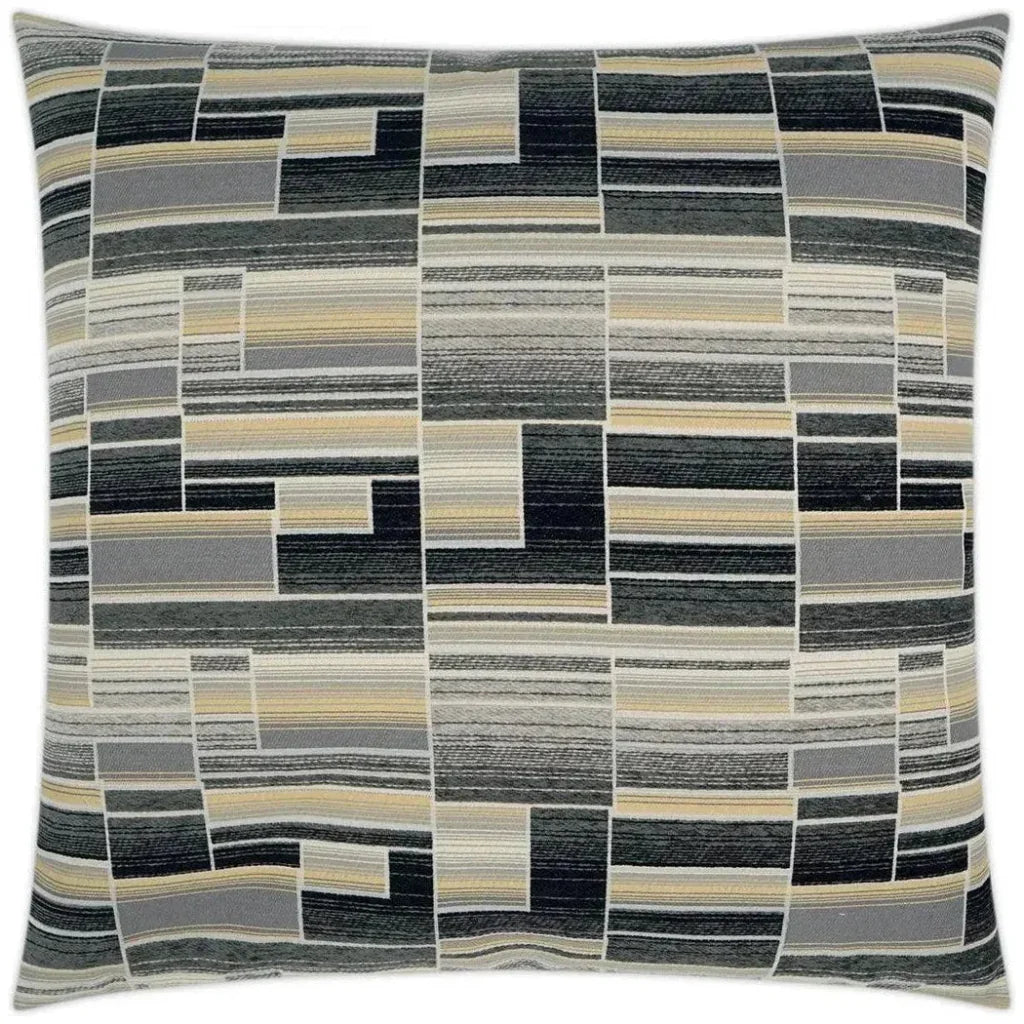 Naman Abstract Black Yellow Large Throw Pillow Insert - LOOMLAN - D.V. Kap - Throw Pillows