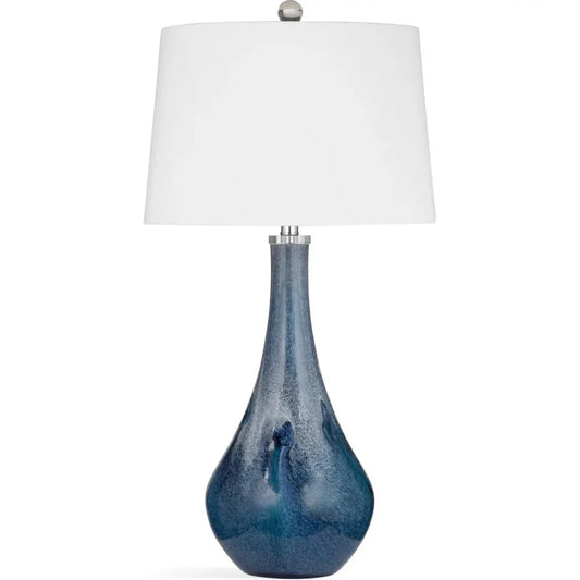 Nanda Glass and fabric Blue Table Lamp - LOOMLAN - Bassett Mirror - Table Lamps