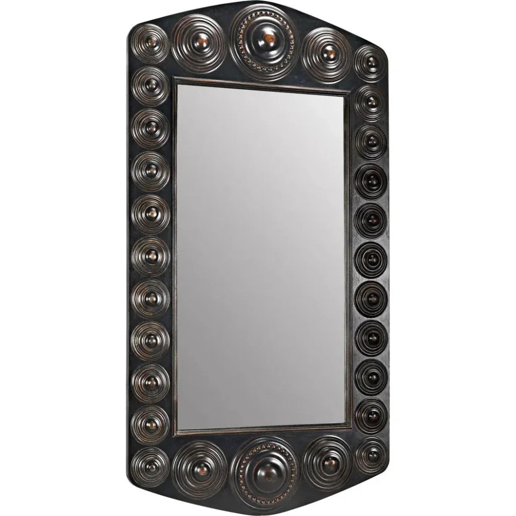 Nanna Mirror, Hand Rubbed Black Light Brown Trim - LOOMLAN - Noir - Wall Mirrors