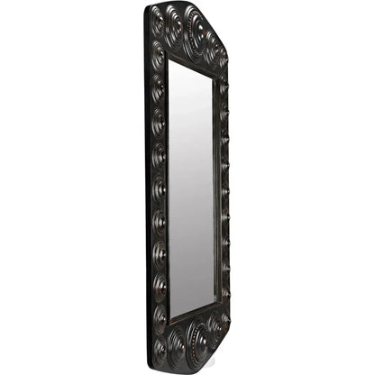 Nanna Mirror, Hand Rubbed Black Light Brown Trim - LOOMLAN - Noir - Wall Mirrors