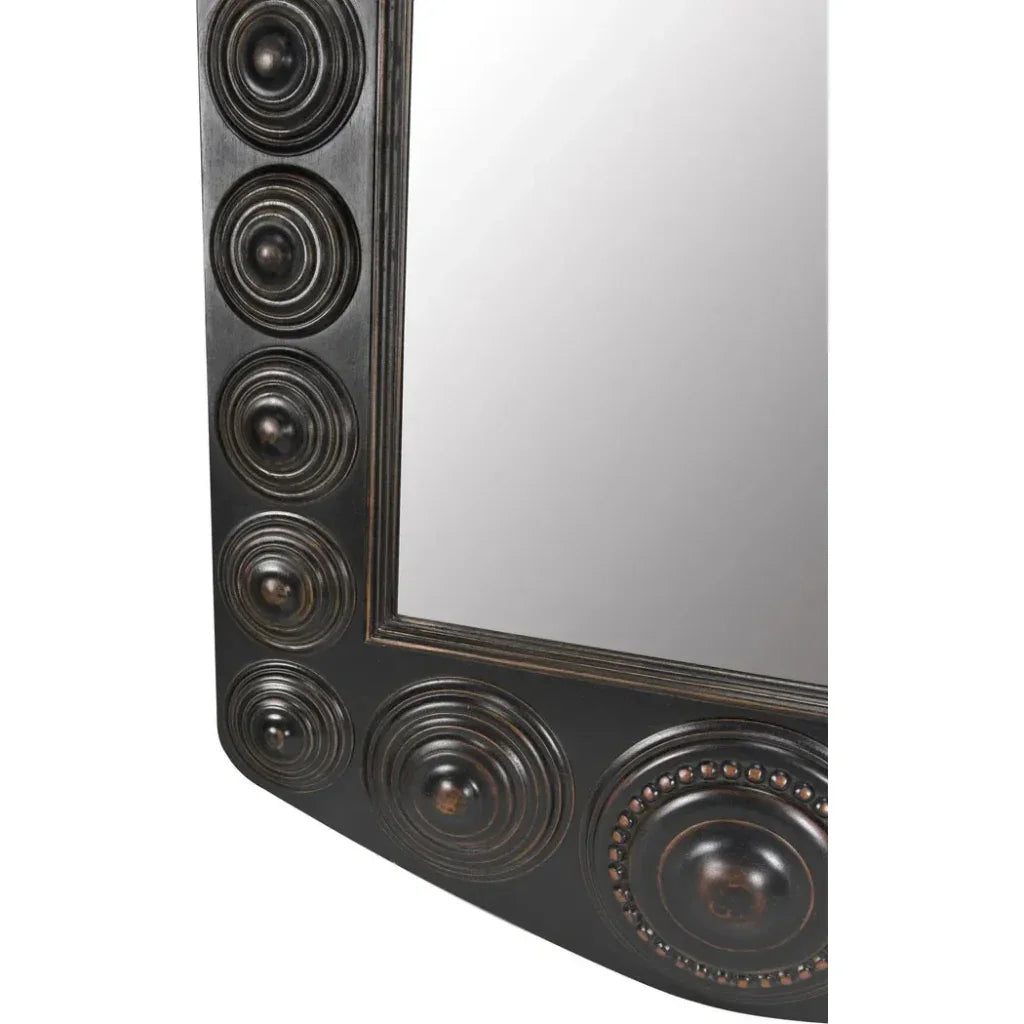 Nanna Mirror, Hand Rubbed Black Light Brown Trim - LOOMLAN - Noir - Wall Mirrors