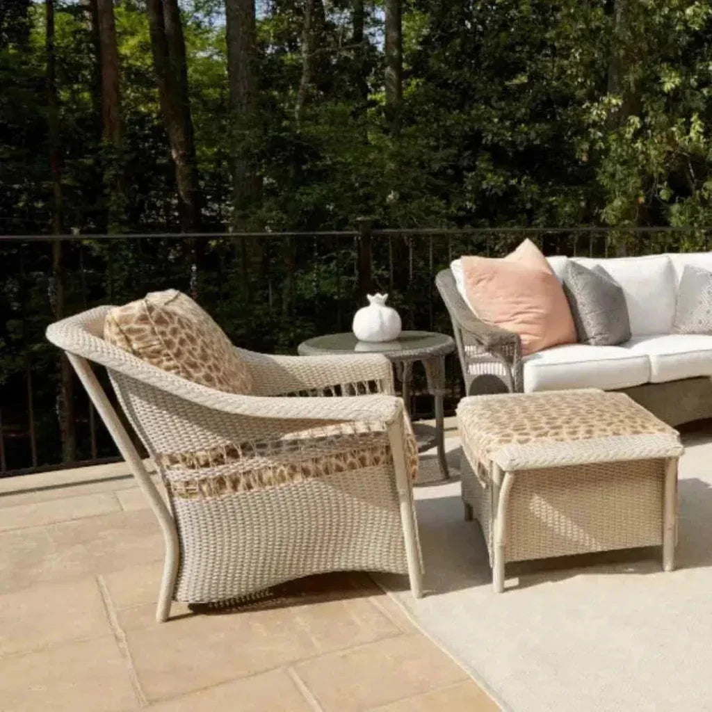 Nantucket Ottoman Premium Wicker Furniture-Outdoor Ottomans-Lloyd Flanders-LOOMLAN