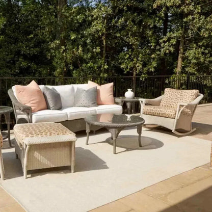 Nantucket Ottoman Premium Wicker Furniture-Outdoor Ottomans-Lloyd Flanders-LOOMLAN