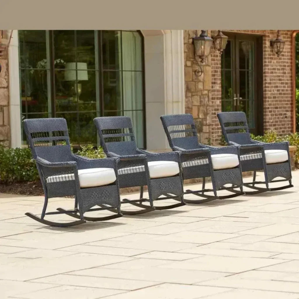 Nantucket Porch Rocker Premium Wicker Furniture-Outdoor Lounge Chairs-Lloyd Flanders-LOOMLAN