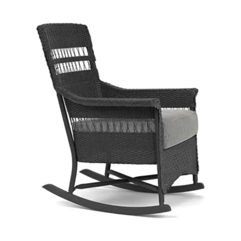 Nantucket Porch Rocker Premium Wicker Furniture-Outdoor Lounge Chairs-Lloyd Flanders-LOOMLAN