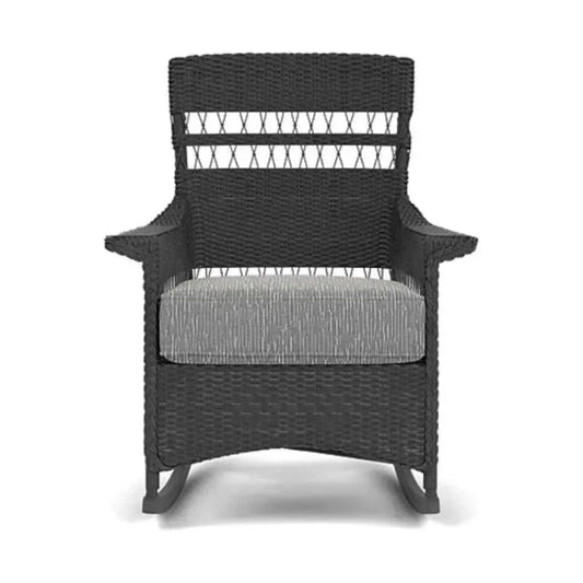 Nantucket Porch Rocker Premium Wicker Furniture-Outdoor Lounge Chairs-Lloyd Flanders-LOOMLAN