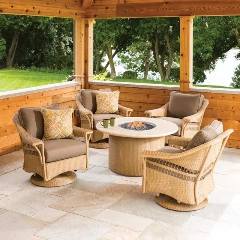 Nantucket Swivel Glider Lounge Chair-Outdoor Lounge Chairs-Lloyd Flanders-LOOMLAN