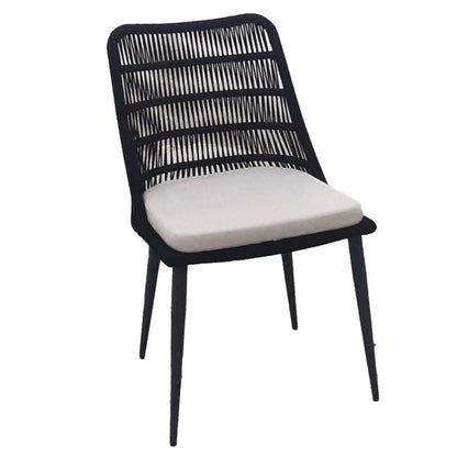 Naples Grey Fabric Outdoor Dining Chair 2PC-Outdoor Dining Chairs-LH Imports-LOOMLAN