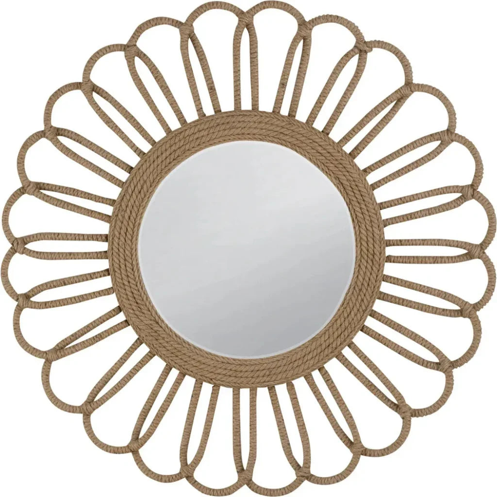 Naples Jute Rope Brown Wall Mirror - LOOMLAN - Bassett Mirror - Wall Mirrors