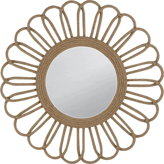 Naples Jute Rope Brown Wall Mirror - LOOMLAN - Bassett Mirror - Wall Mirrors