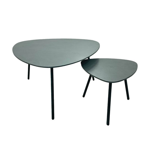 Naples Steel Outdoor Nesting Coffee Table 2PC-Outdoor Coffee Tables-LH Imports-LOOMLAN