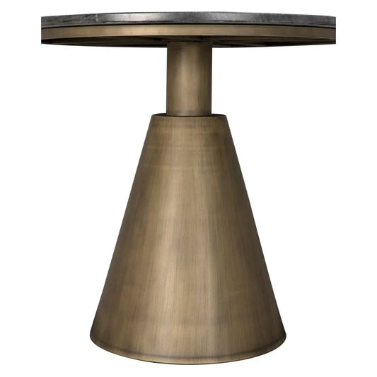 Nara Black Marble Top Round Side Table - LOOMLAN - Noir - Side Tables