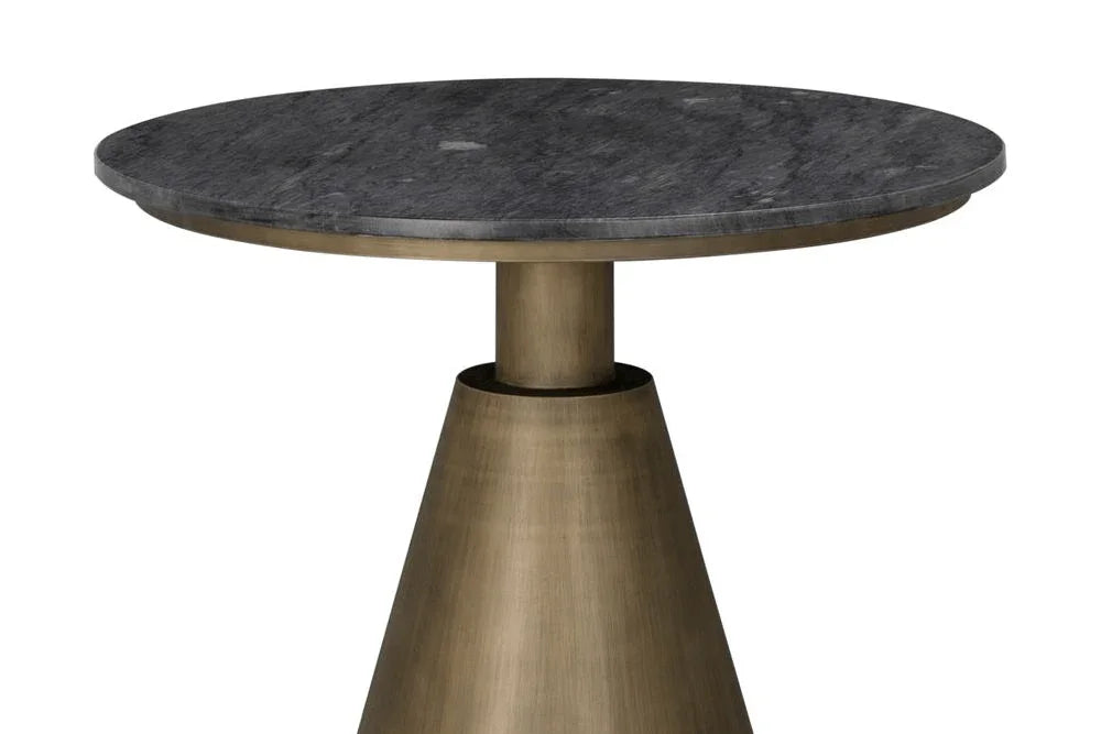 Nara Black Marble Top Round Side Table - LOOMLAN - Noir - Side Tables