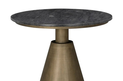Nara Black Marble Top Round Side Table - LOOMLAN - Noir - Side Tables