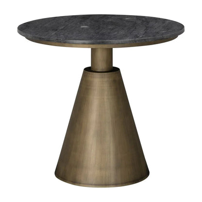 Nara Black Marble Top Round Side Table - LOOMLAN - Noir - Side Tables