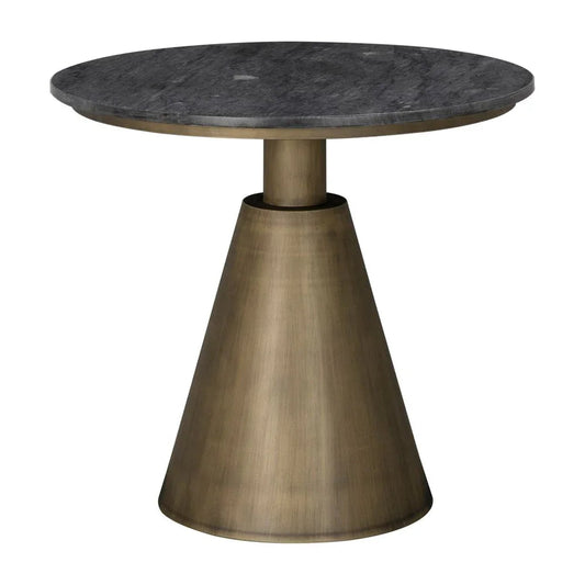 Nara Black Marble Top Round Side Table - LOOMLAN - Noir - Side Tables