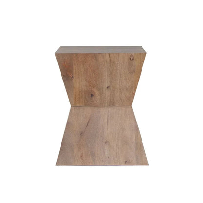 Nara Sculptured Design Wooden Pedestal End Table - LOOMLAN - Diamond Sofa - Side Tables