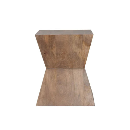 Nara Sculptured Design Wooden Pedestal End Table - LOOMLAN - Diamond Sofa - Side Tables