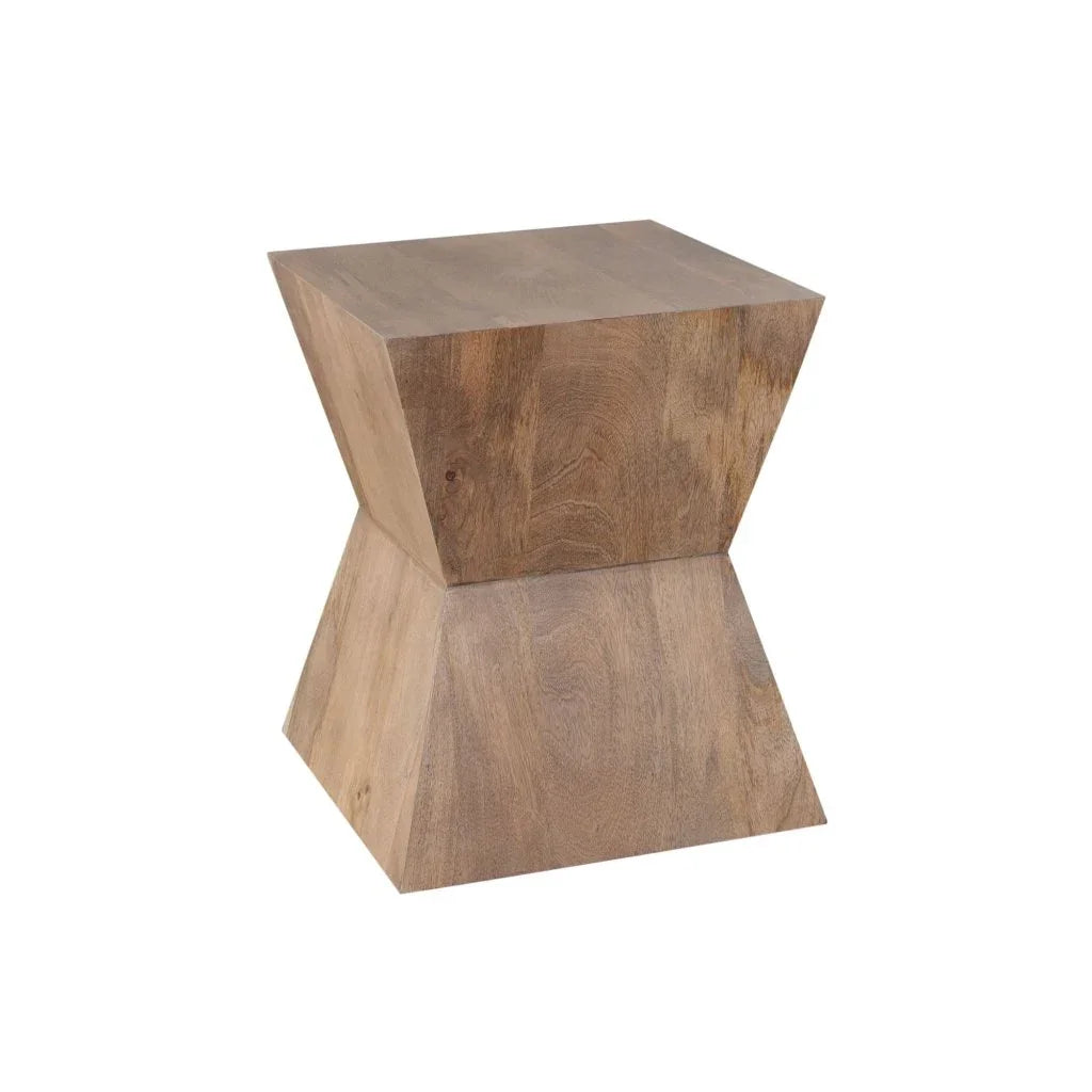 Nara Sculptured Design Wooden Pedestal End Table - LOOMLAN - Diamond Sofa - Side Tables