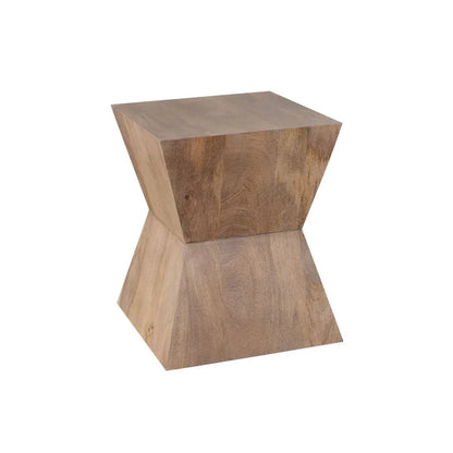 Nara Sculptured Design Wooden Pedestal End Table - LOOMLAN - Diamond Sofa - Side Tables
