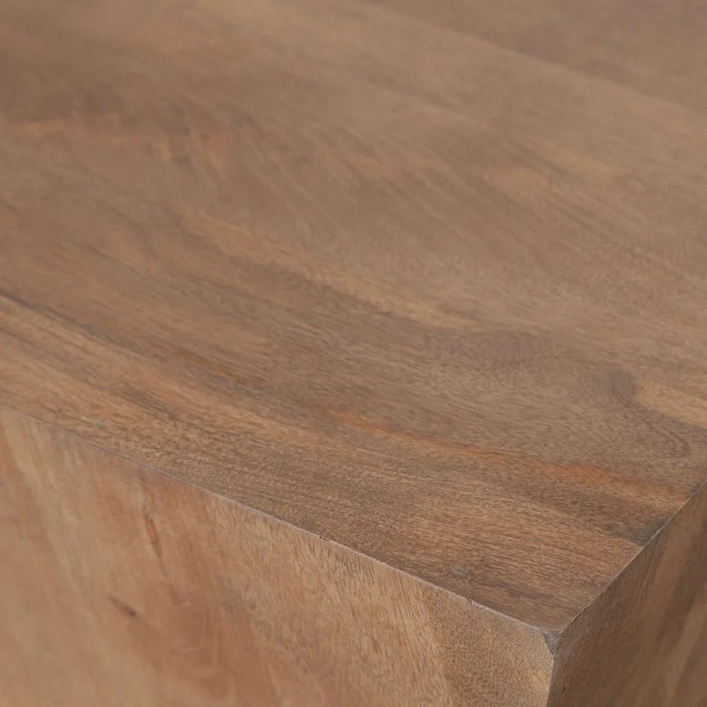 Nara Sculptured Design Wooden Pedestal End Table - LOOMLAN - Diamond Sofa - Side Tables