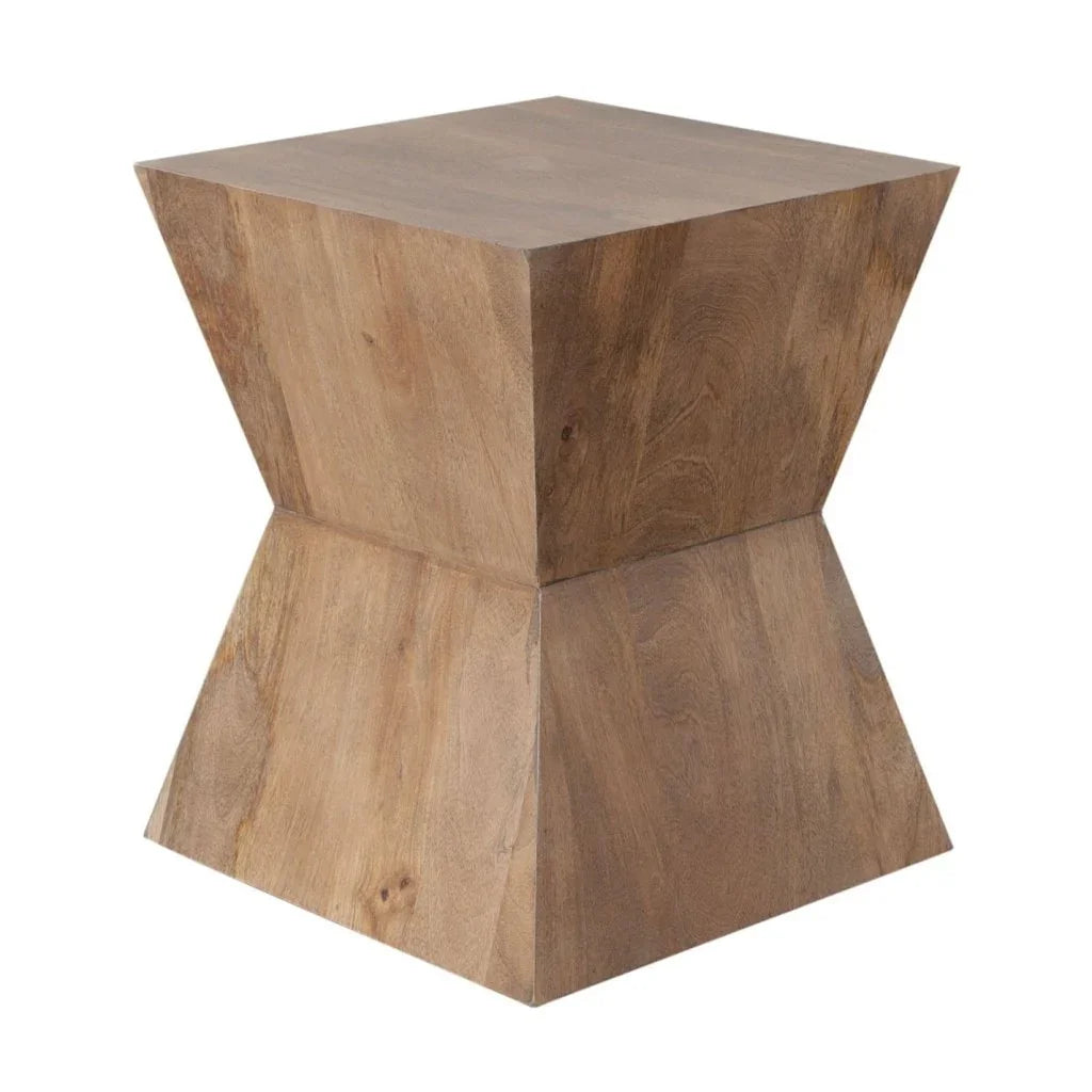Nara Sculptured Design Wooden Pedestal End Table - LOOMLAN - Diamond Sofa - Side Tables