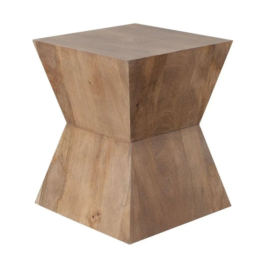 Nara Sculptured Design Wooden Pedestal End Table - LOOMLAN - Diamond Sofa - Side Tables