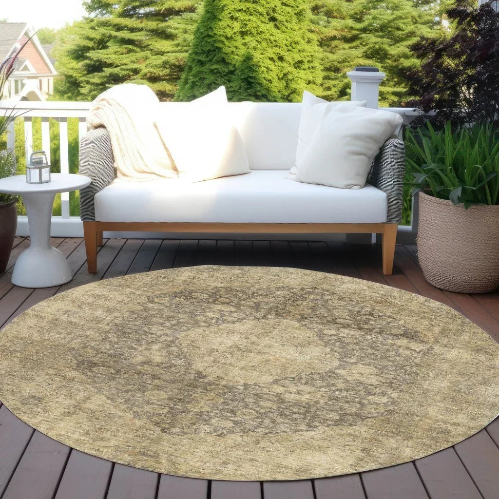Naraxa Brown Washable Indoor - Outdoor Rug - LOOMLAN - LOOMLAN Rugs - Outdoor Rugs