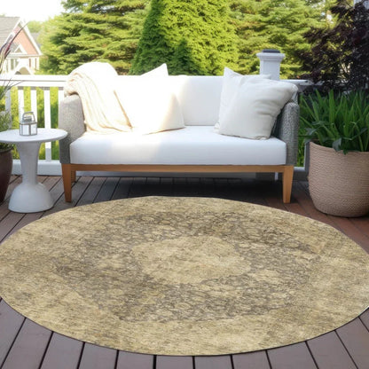 Naraxa Brown Washable Indoor - Outdoor Rug - LOOMLAN - LOOMLAN Rugs - Outdoor Rugs