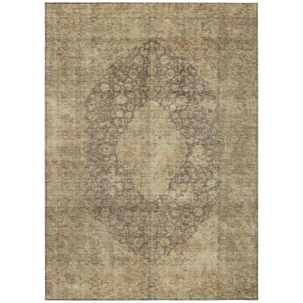 Naraxa Brown Washable Indoor - Outdoor Rug - LOOMLAN - LOOMLAN Rugs - Outdoor Rugs