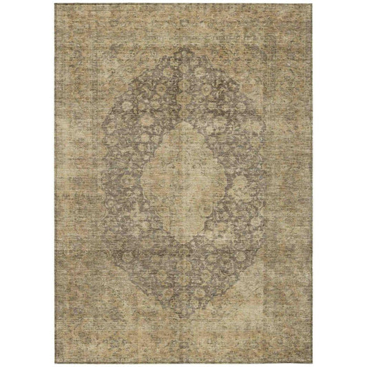 Naraxa Brown Washable Indoor - Outdoor Rug - LOOMLAN - LOOMLAN Rugs - Outdoor Rugs