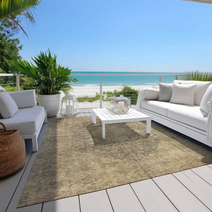 Naraxa Brown Washable Indoor - Outdoor Rug - LOOMLAN - LOOMLAN Rugs - Outdoor Rugs