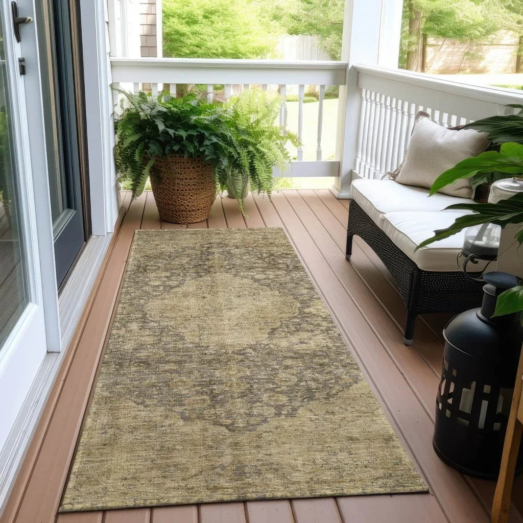 Naraxa Brown Washable Indoor - Outdoor Rug - LOOMLAN - LOOMLAN Rugs - Outdoor Rugs