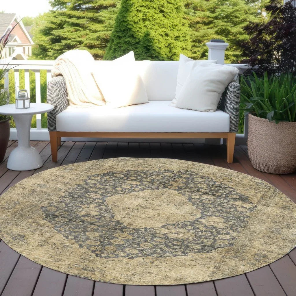 Naraxa Gray Washable Indoor - Outdoor Rug - LOOMLAN - LOOMLAN Rugs - Outdoor Rugs