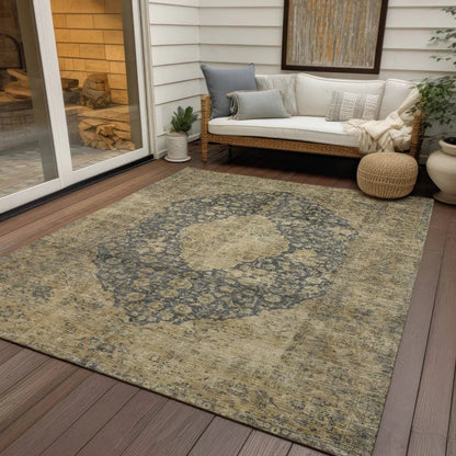 Naraxa Gray Washable Indoor - Outdoor Rug - LOOMLAN - LOOMLAN Rugs - Outdoor Rugs