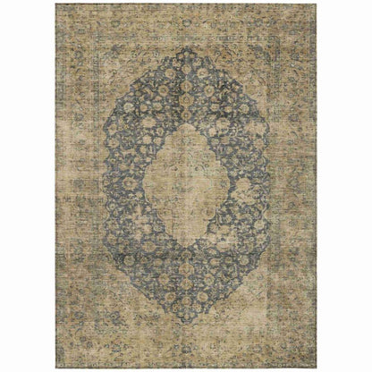 Naraxa Gray Washable Indoor - Outdoor Rug - LOOMLAN - LOOMLAN Rugs - Outdoor Rugs
