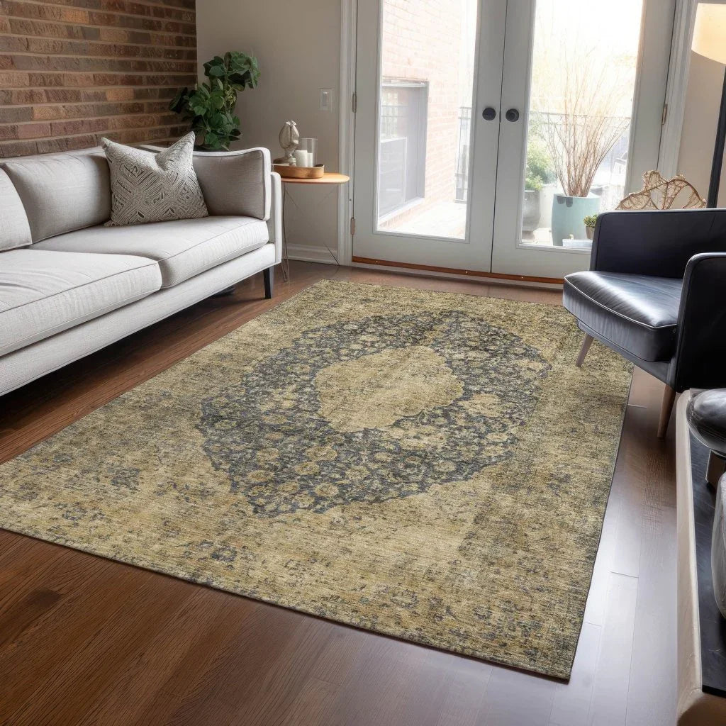 Naraxa Gray Washable Indoor - Outdoor Rug - LOOMLAN - LOOMLAN Rugs - Outdoor Rugs