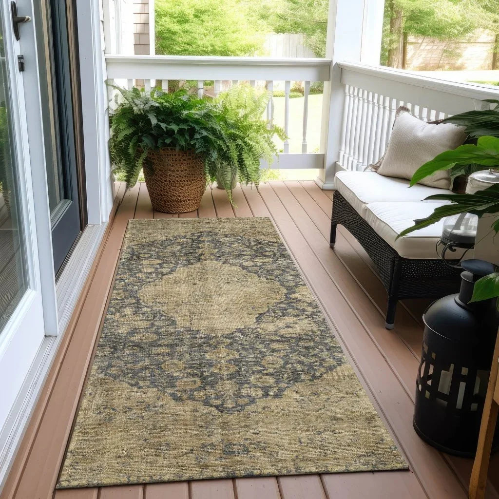 Naraxa Gray Washable Indoor - Outdoor Rug - LOOMLAN - LOOMLAN Rugs - Outdoor Rugs