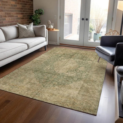 Naraxa Green Washable Indoor - Outdoor Rug - LOOMLAN - LOOMLAN Rugs - Outdoor Rugs