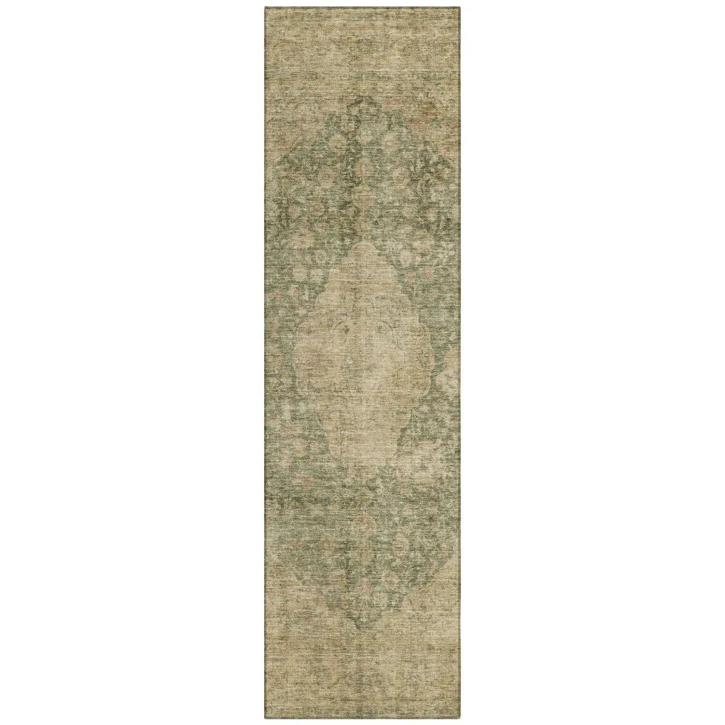 Naraxa Green Washable Indoor - Outdoor Rug - LOOMLAN - LOOMLAN Rugs - Outdoor Rugs