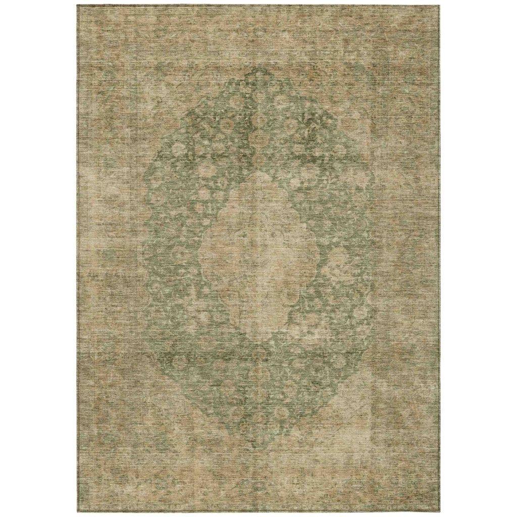 Naraxa Green Washable Indoor - Outdoor Rug - LOOMLAN - LOOMLAN Rugs - Outdoor Rugs