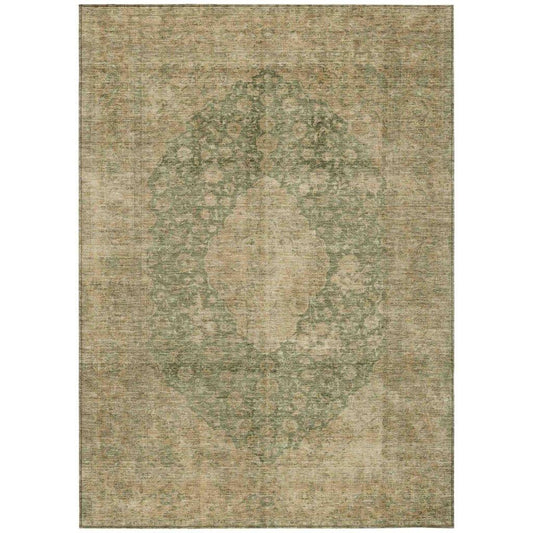 Naraxa Green Washable Indoor - Outdoor Rug - LOOMLAN - LOOMLAN Rugs - Outdoor Rugs
