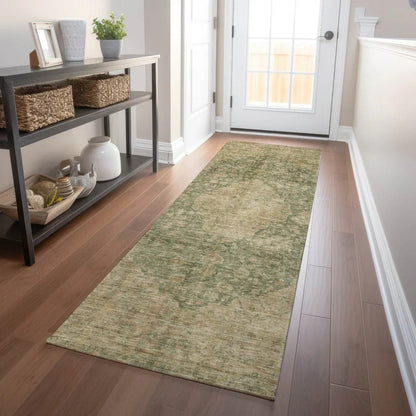 Naraxa Green Washable Indoor - Outdoor Rug - LOOMLAN - LOOMLAN Rugs - Outdoor Rugs