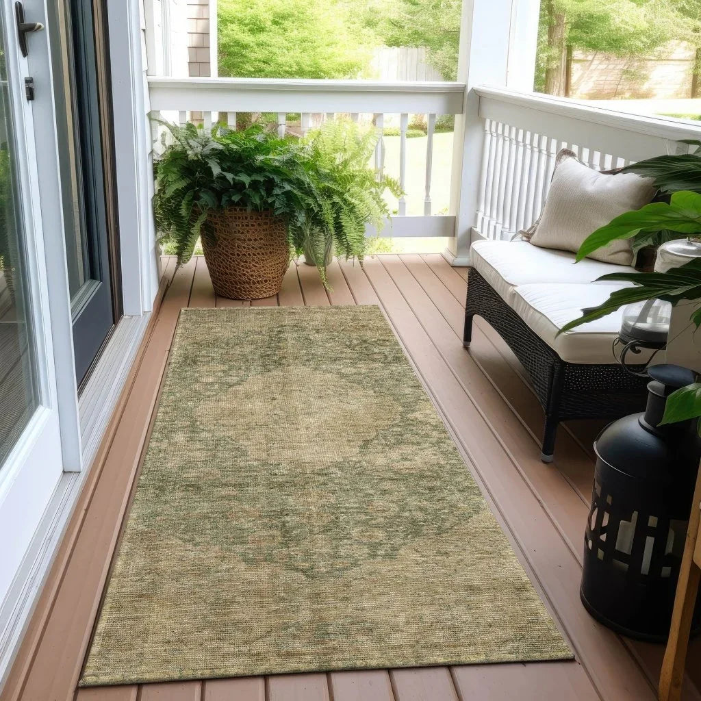Naraxa Green Washable Indoor - Outdoor Rug - LOOMLAN - LOOMLAN Rugs - Outdoor Rugs