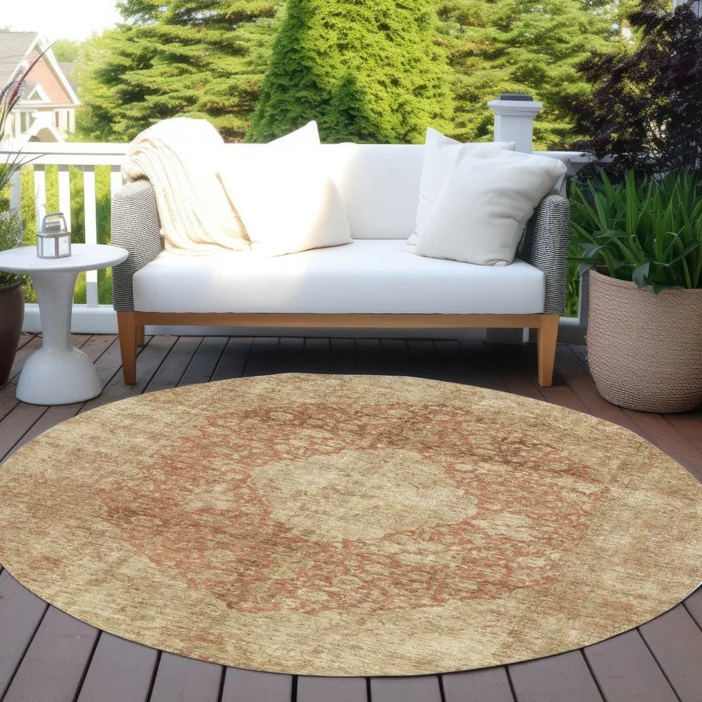 Naraxa Orange Washable Indoor - Outdoor Rug - LOOMLAN - LOOMLAN Rugs - Outdoor Rugs