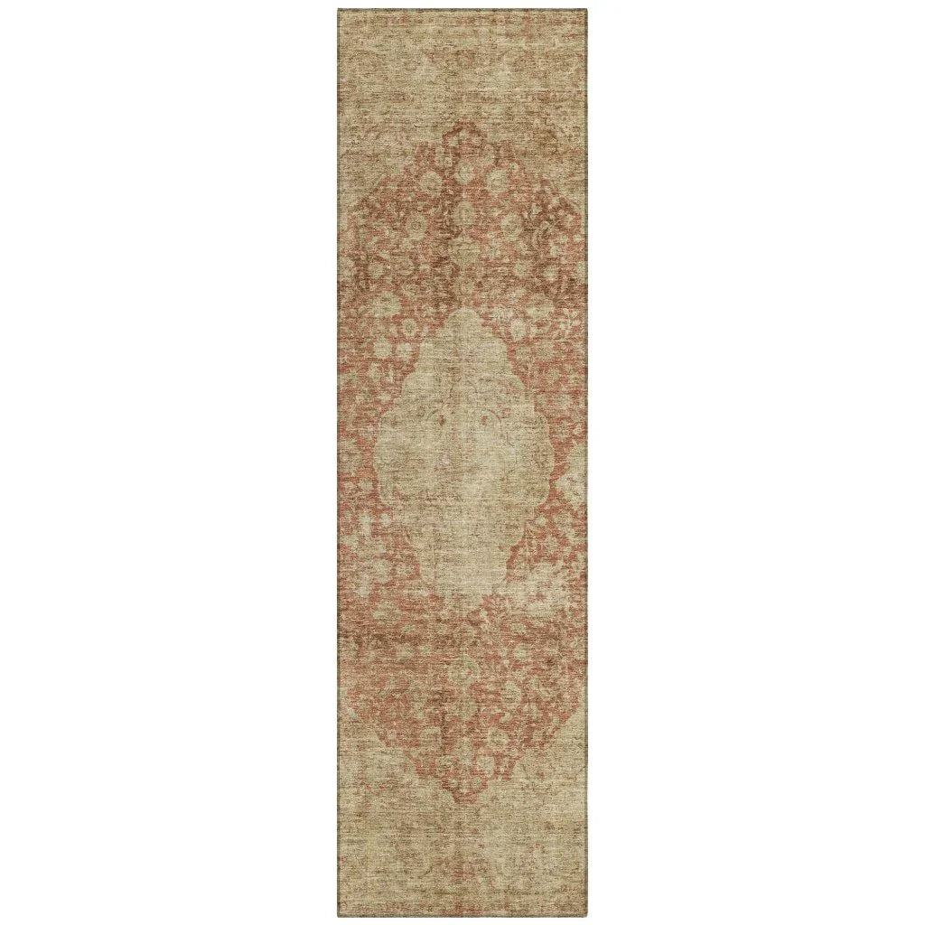 Naraxa Orange Washable Indoor - Outdoor Rug - LOOMLAN - LOOMLAN Rugs - Outdoor Rugs