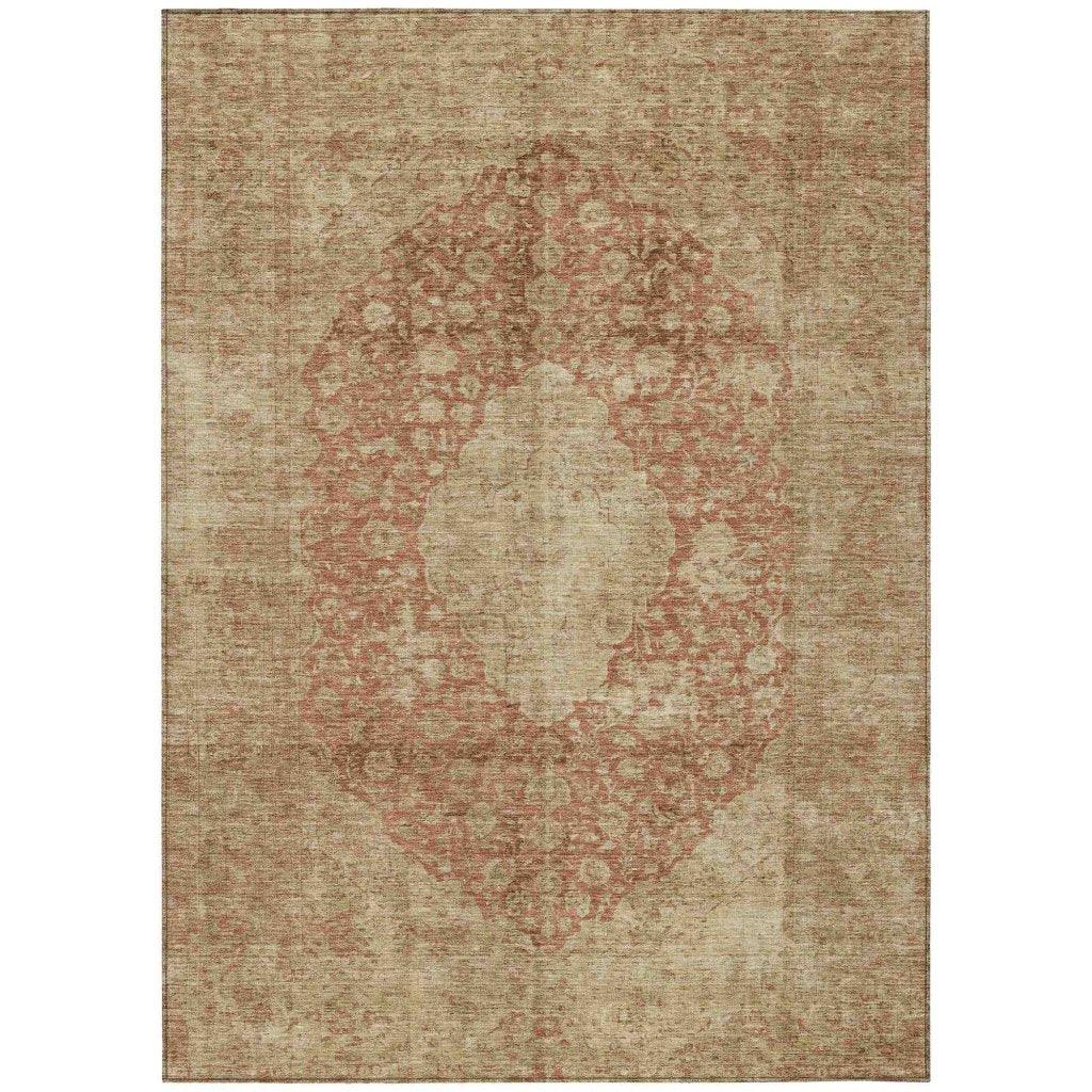 Naraxa Orange Washable Indoor - Outdoor Rug - LOOMLAN - LOOMLAN Rugs - Outdoor Rugs